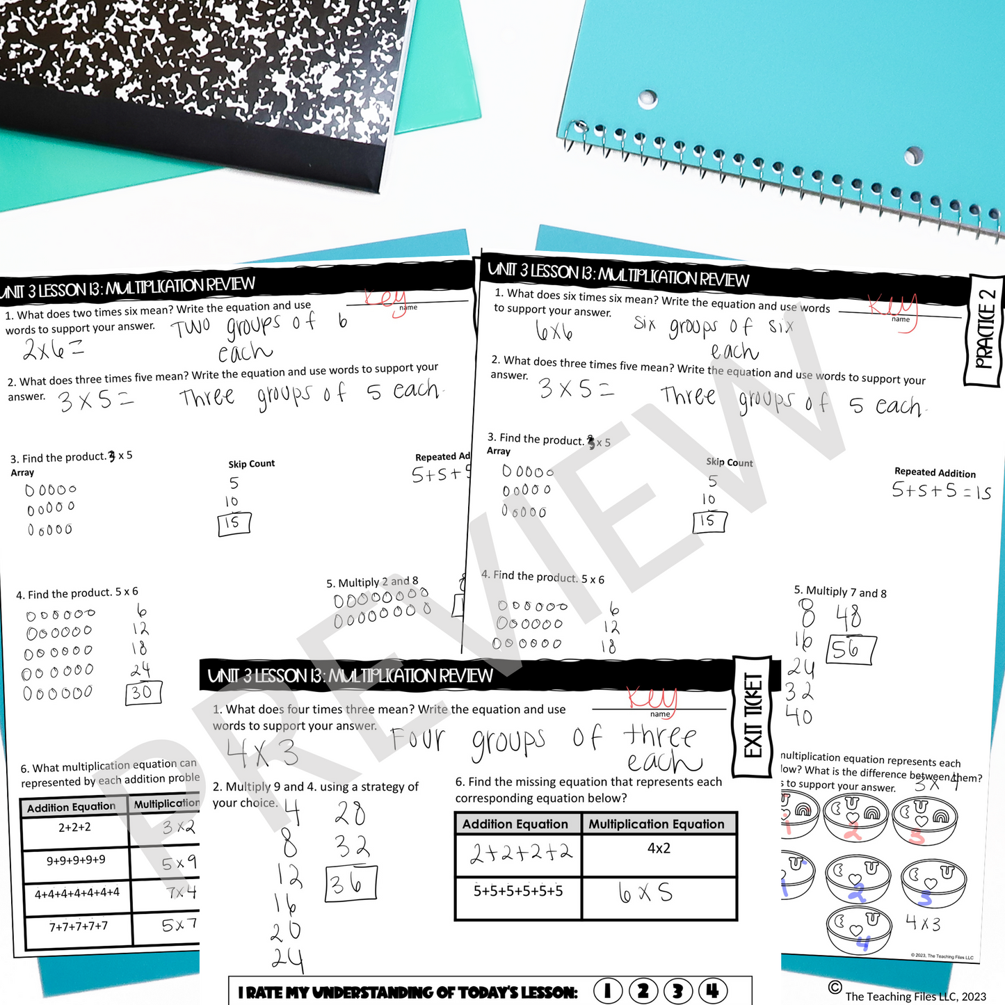Multiplication Review 4th Grade Math Guided Notes Lesson CCSS-Aligned