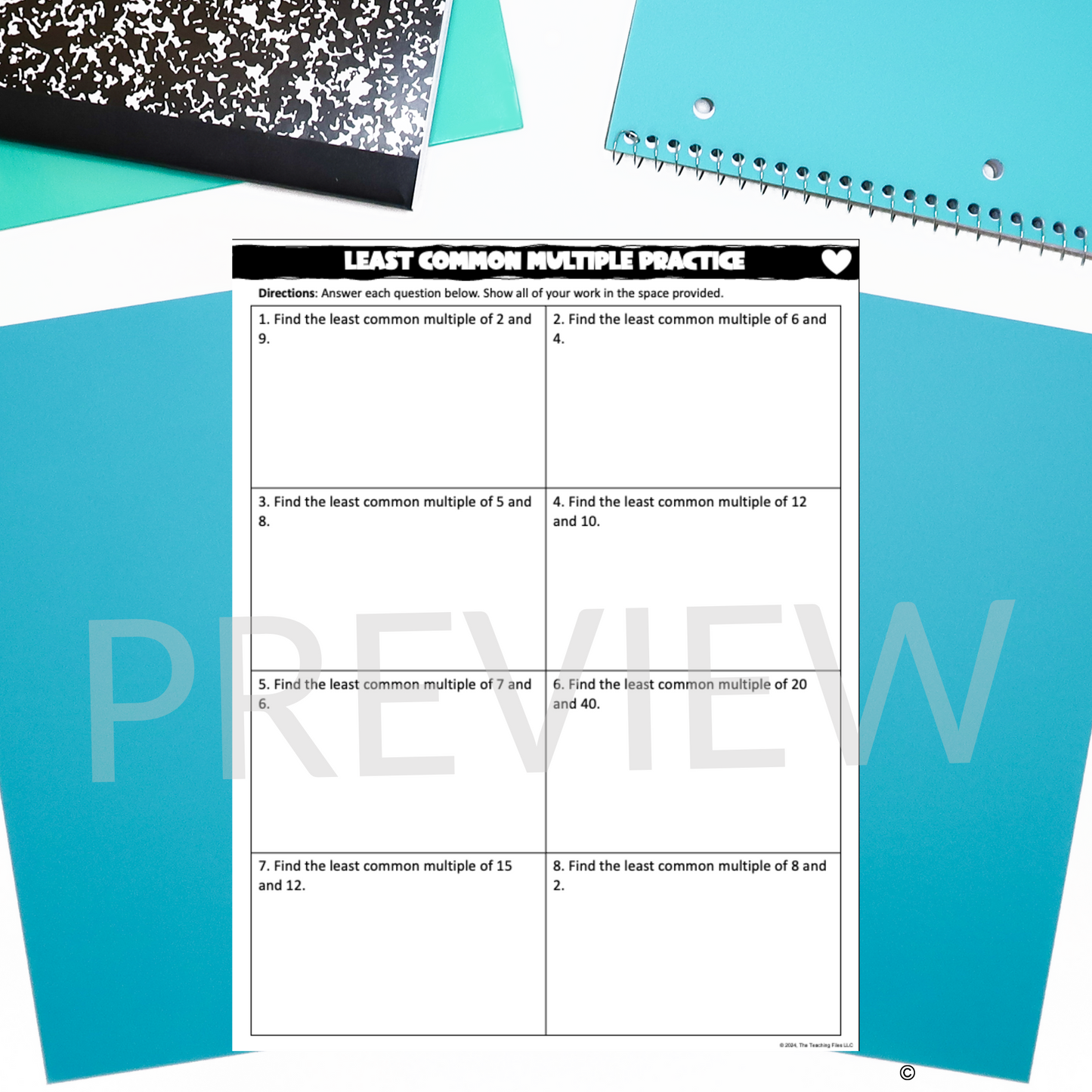 Least Common Multiple Practice