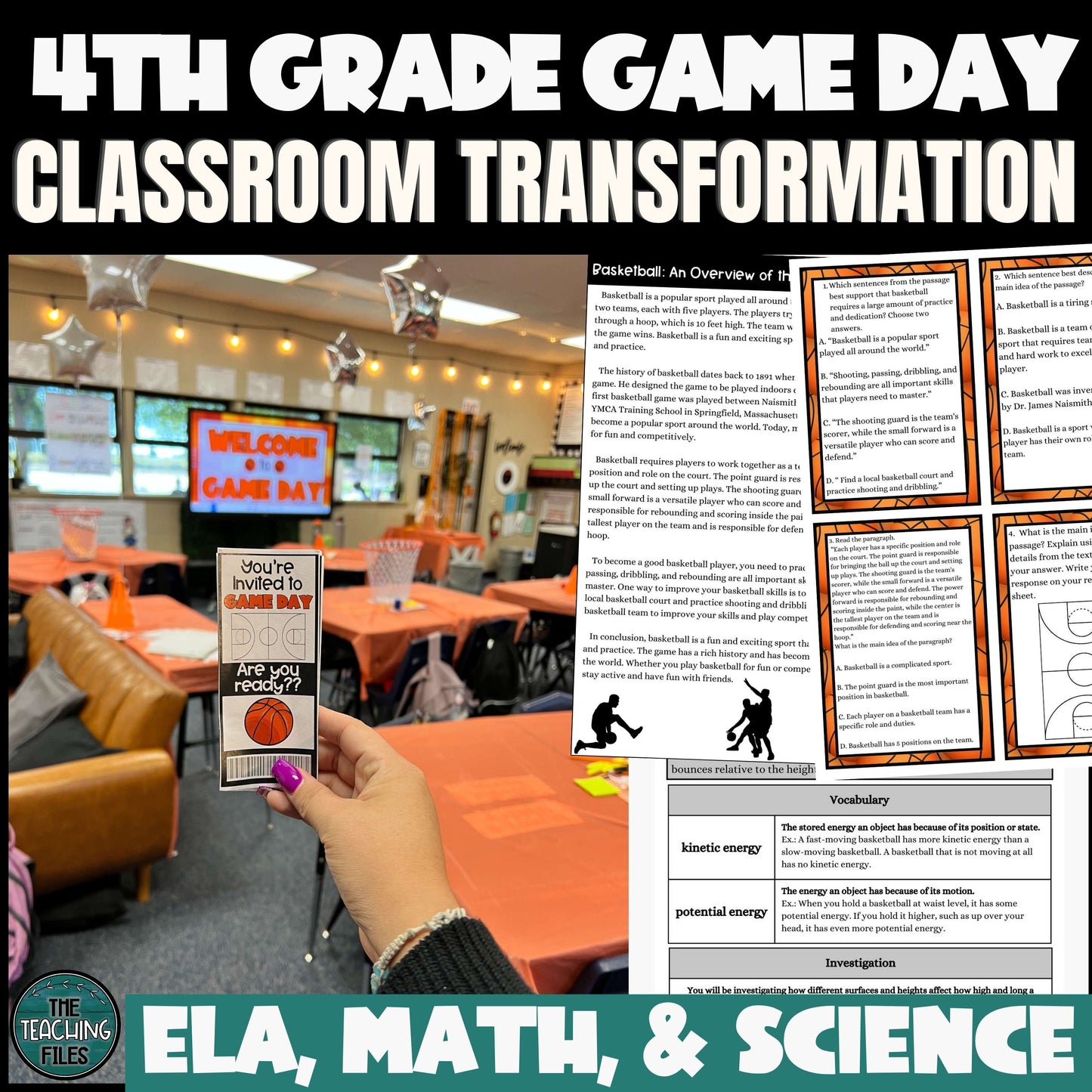 Basketball Classroom Transformation | 4th Grade | CCSS-Aligned
