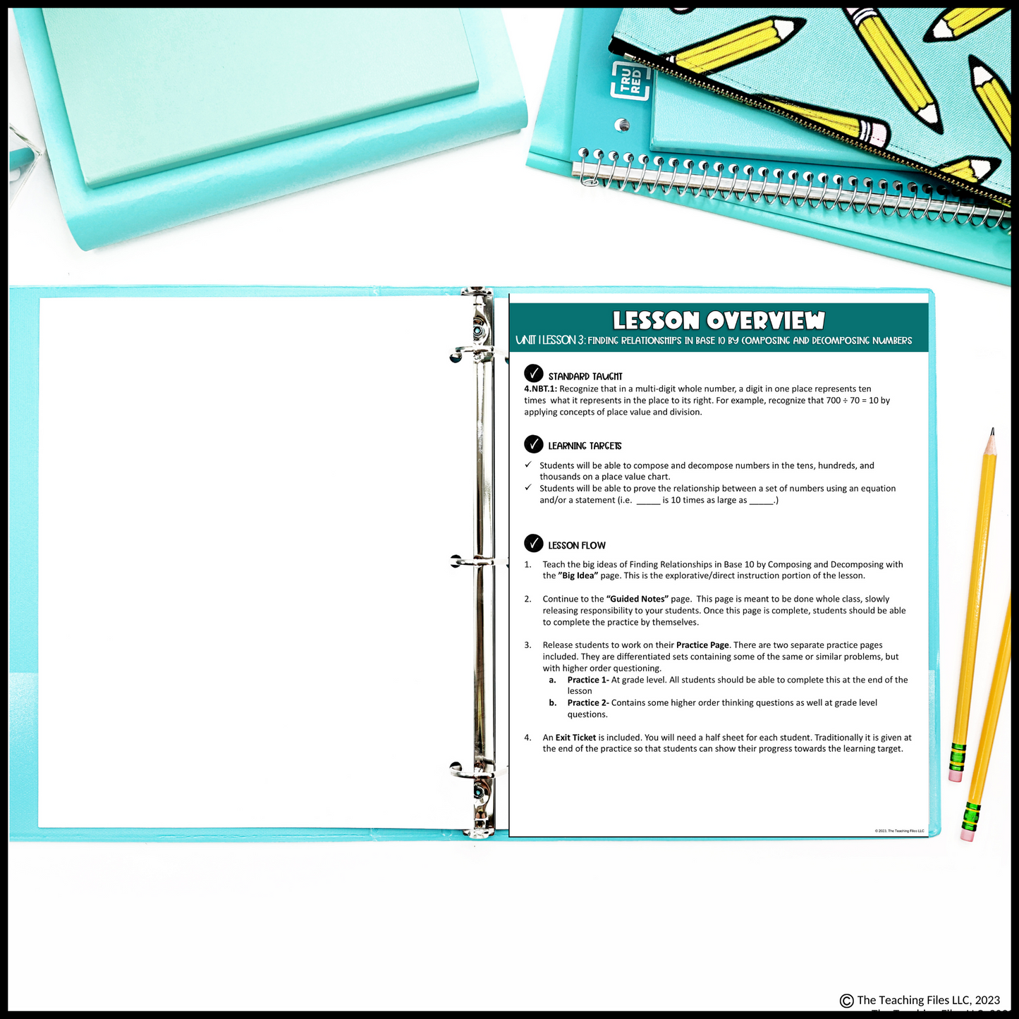 Relationships in Base 10 Guided Notes 4th Grade Math CCSS-Aligned