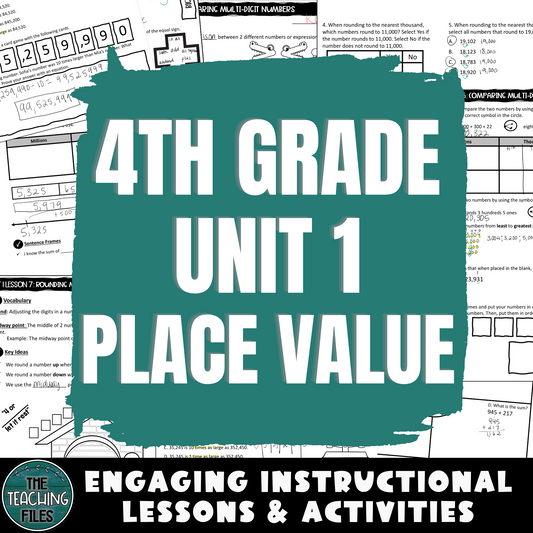 4th Grade Math Place Value Curriculum Unit CCSS Aligned