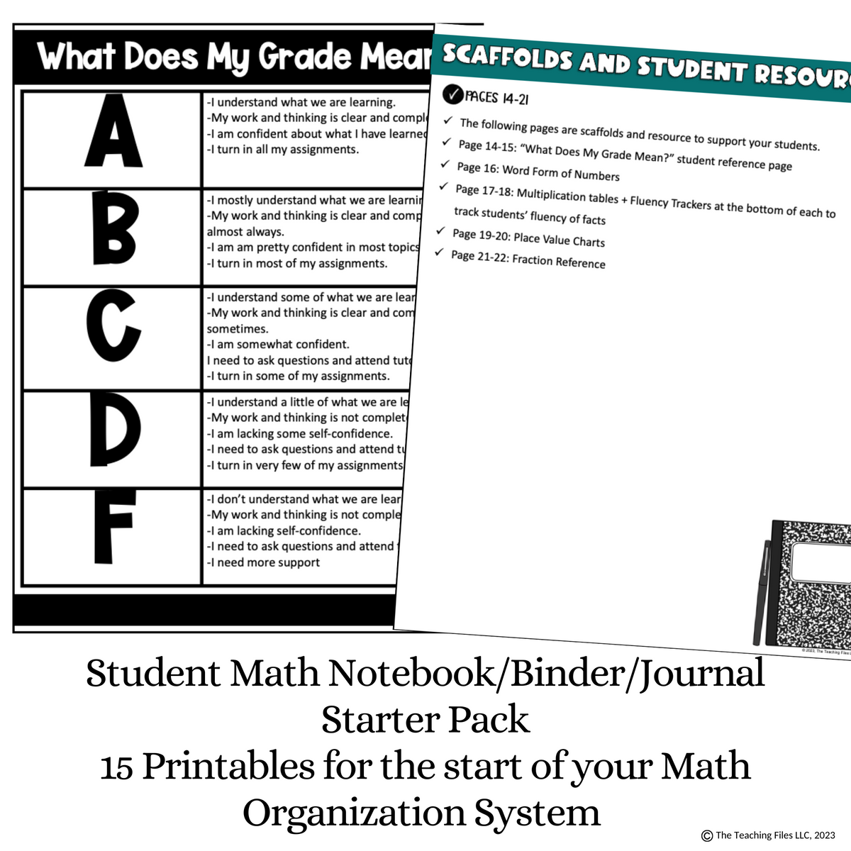 Target Math Notebook Math Notebook Starter Pack | Notebook Organization – The Teaching Files
