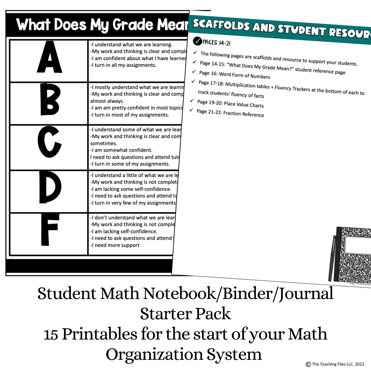 Math Notebook Starter Pack | Notebook Organization