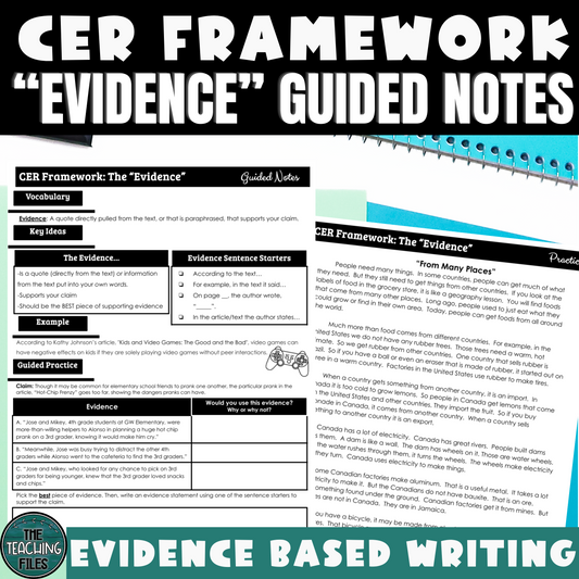 CER Framework Evidence Guided Notes