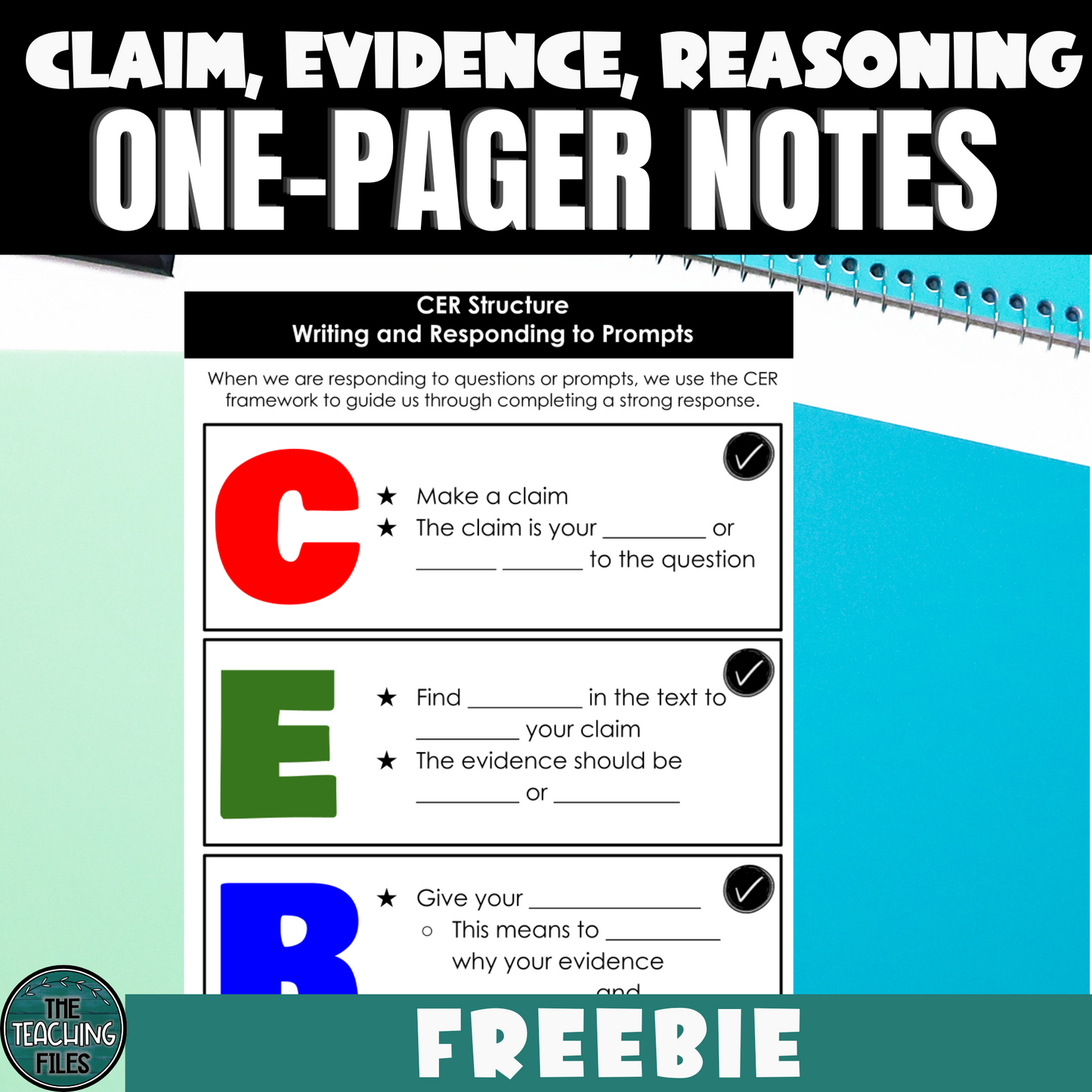 CER One Pager Notes Free Resource