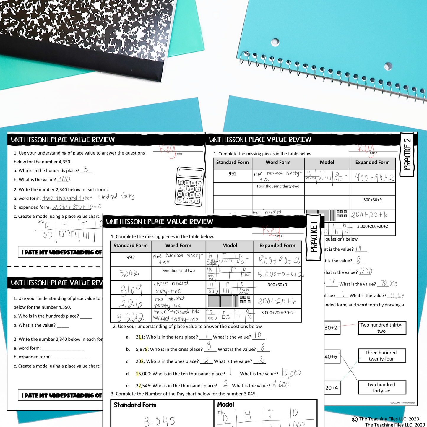 4th Grade Math Place Value Guided Notes Unit CCSS Aligned