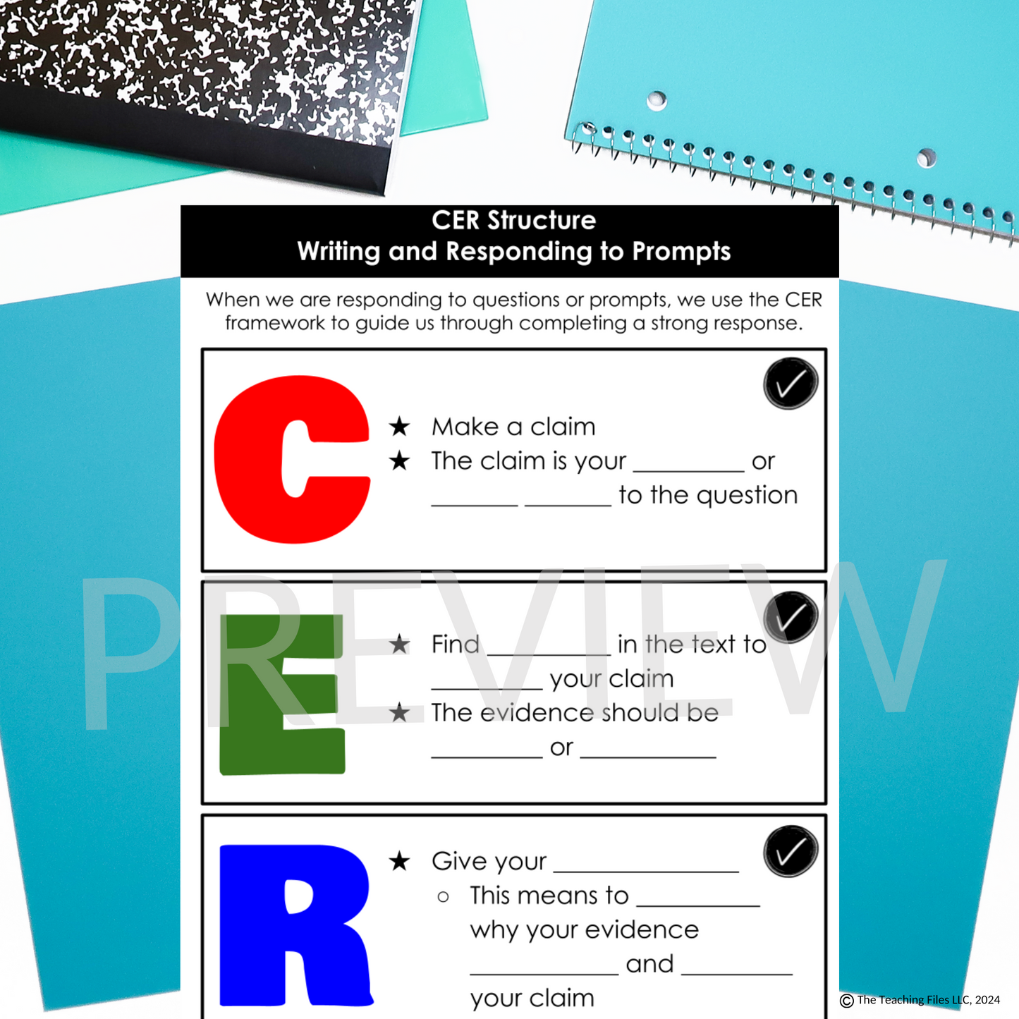 CER One Pager Notes Free Resource