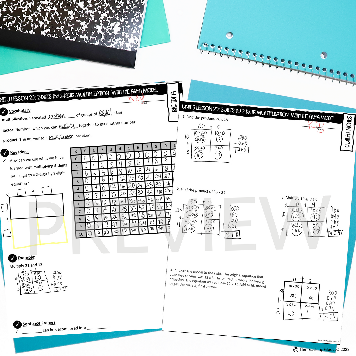 2-Digit by 2-Digit Multiplication | 4th Grade Math Guided Notes Lesson | CCSS-Aligned