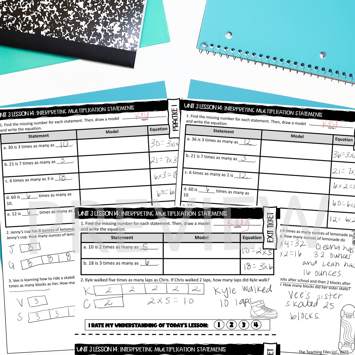 Interpreting Multiplication Statements 4th Grade Math Guided Notes Lesson CCSS-Aligned