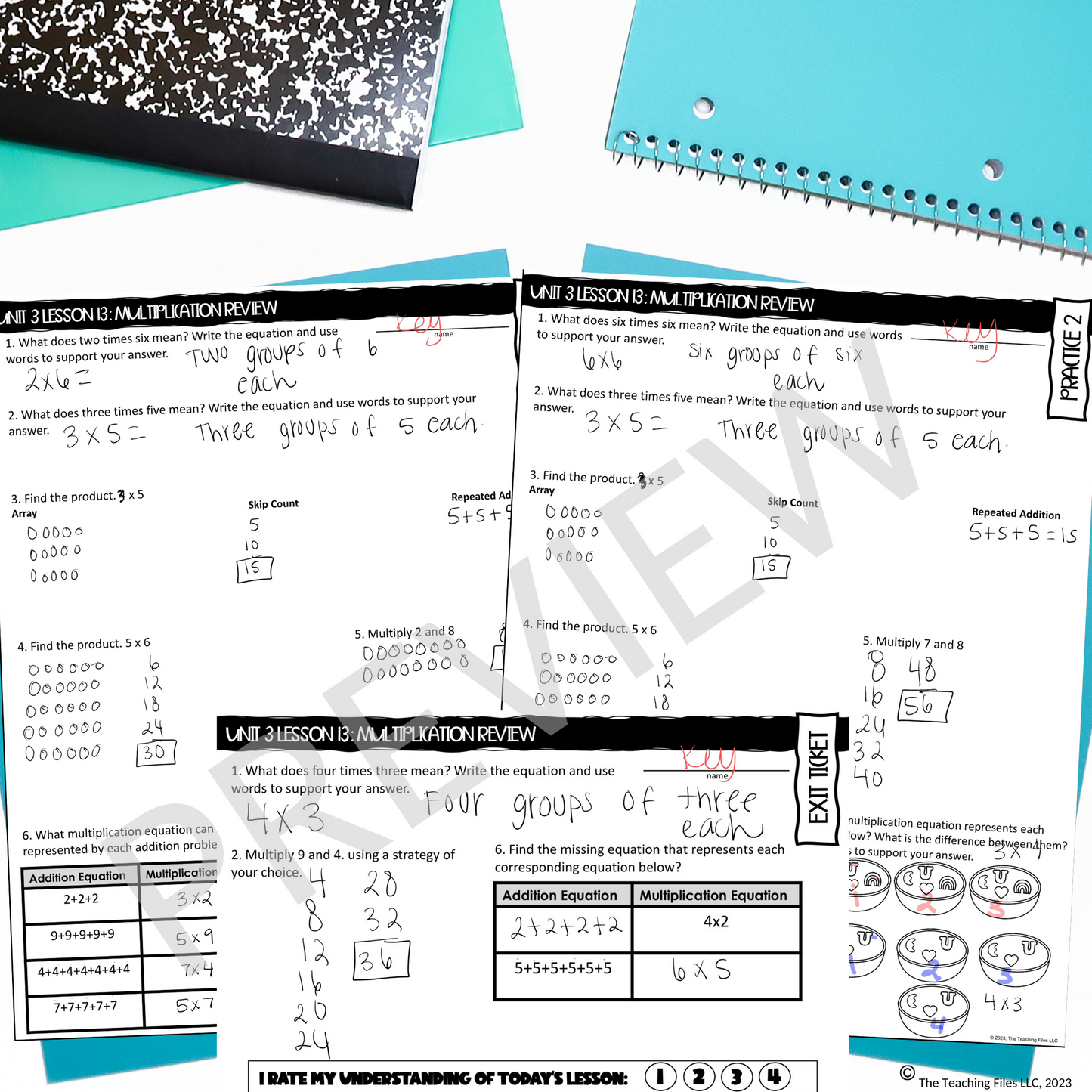 Multiplication Review 4th Grade Math Guided Notes Lesson  CCSS-Aligned