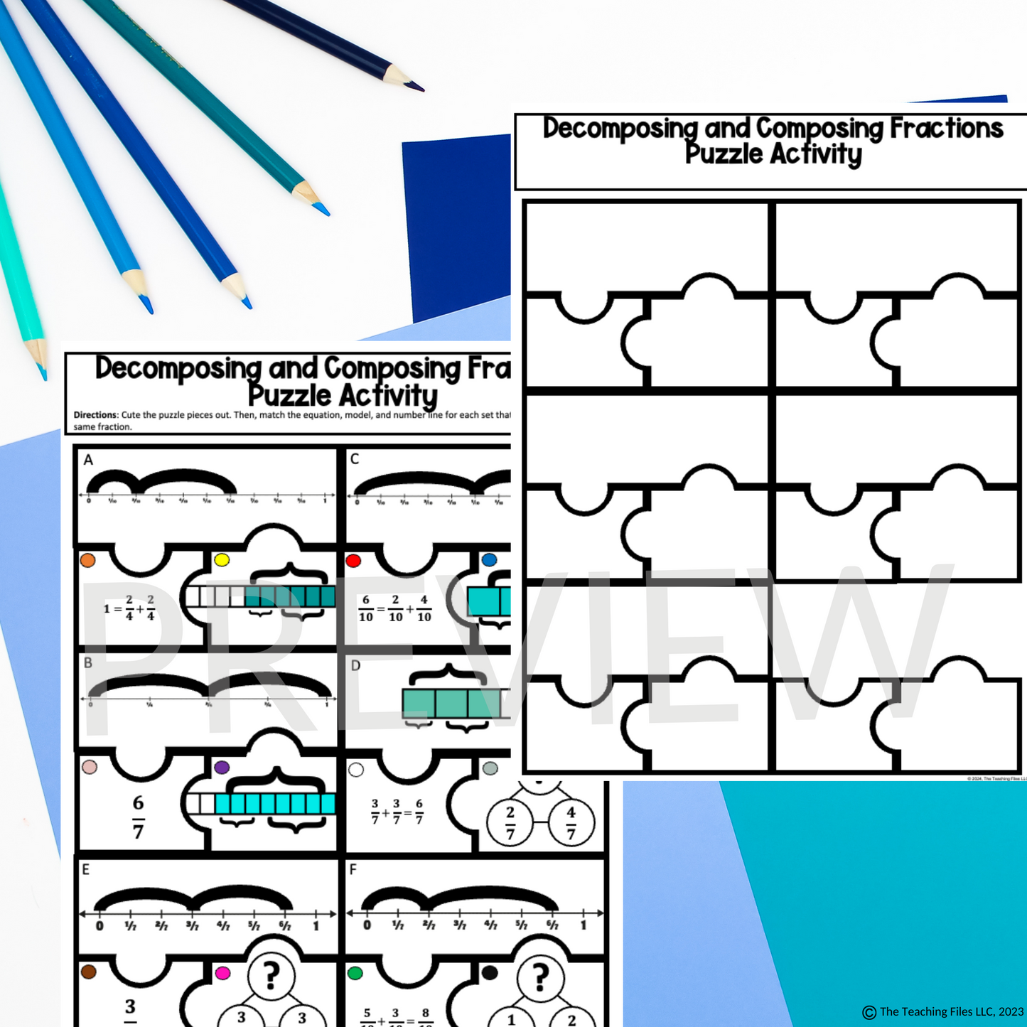 Decomposing and Composing Fractions 4th Grade Math Activity CCSS-Aligned