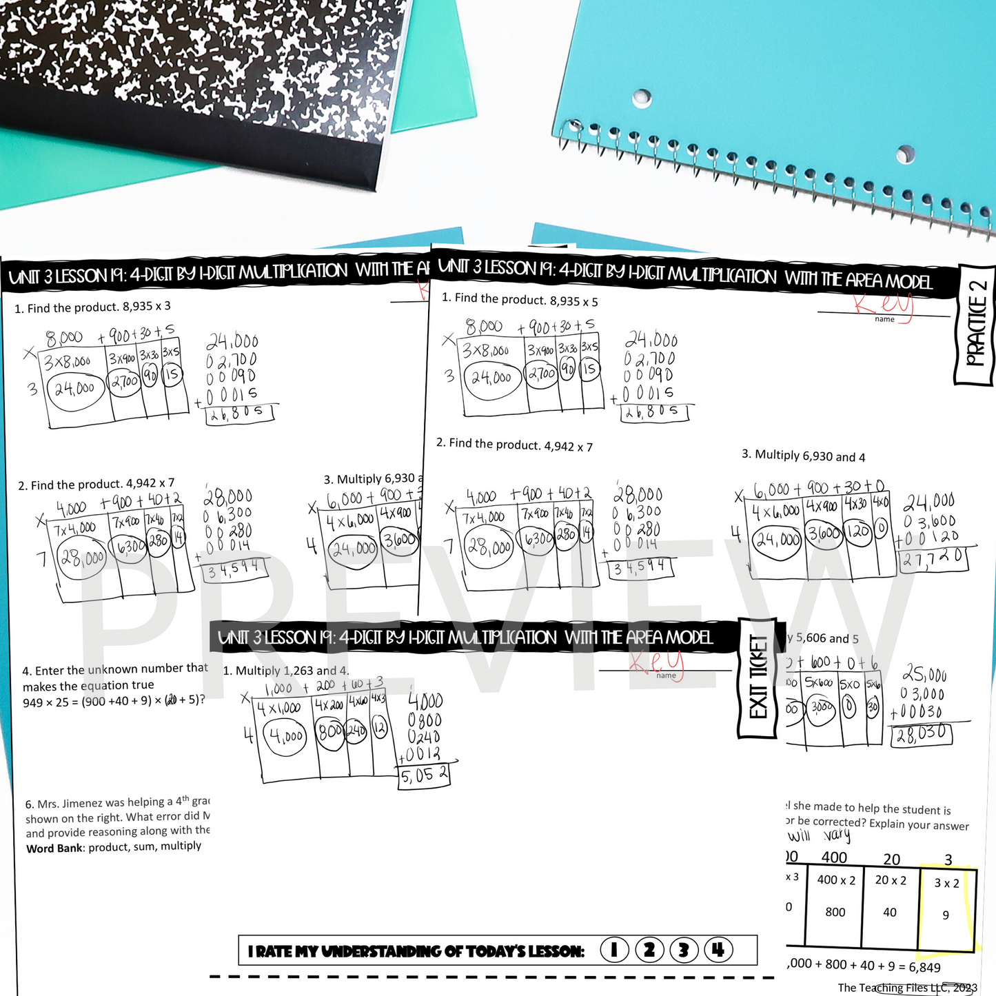 4-Digit by 1-Digit Multiplication | 4th Grade Math Guided Notes Lesson | CCSS-Aligned