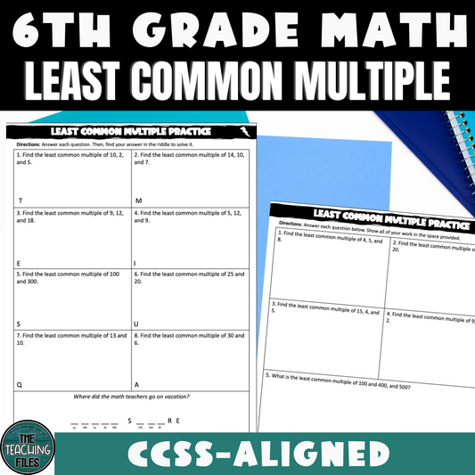 Least Common Multiple Practice