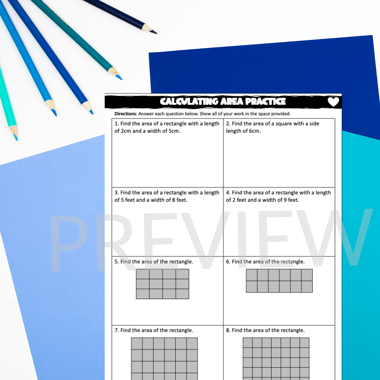 Area of Quadrilaterals Practice