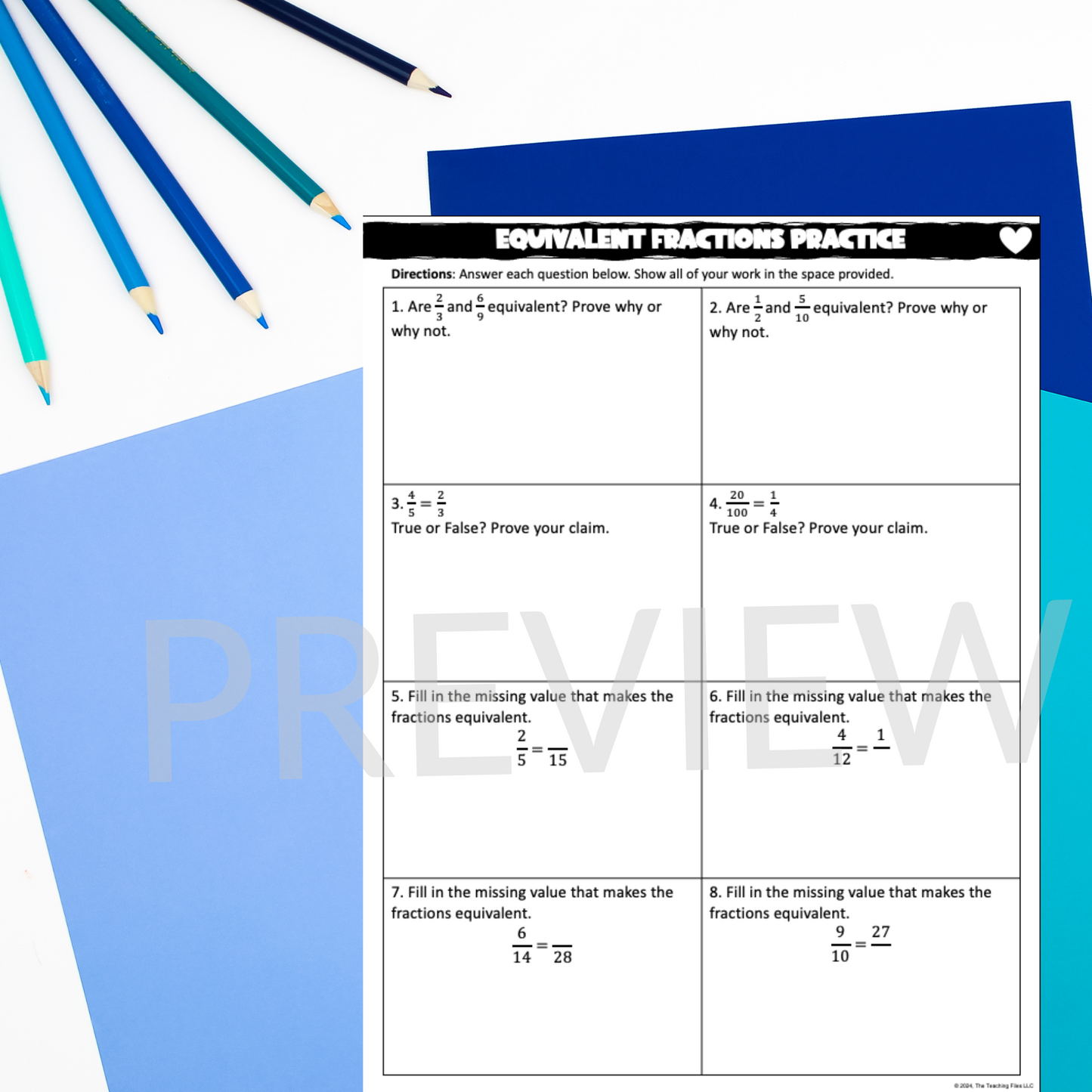 Equivalent Fractions Practice