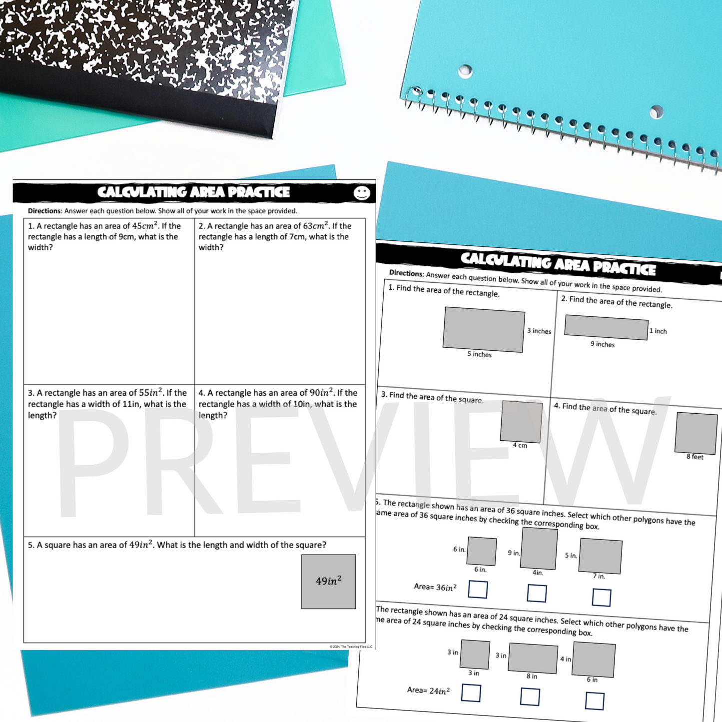 Area of Quadrilaterals Practice