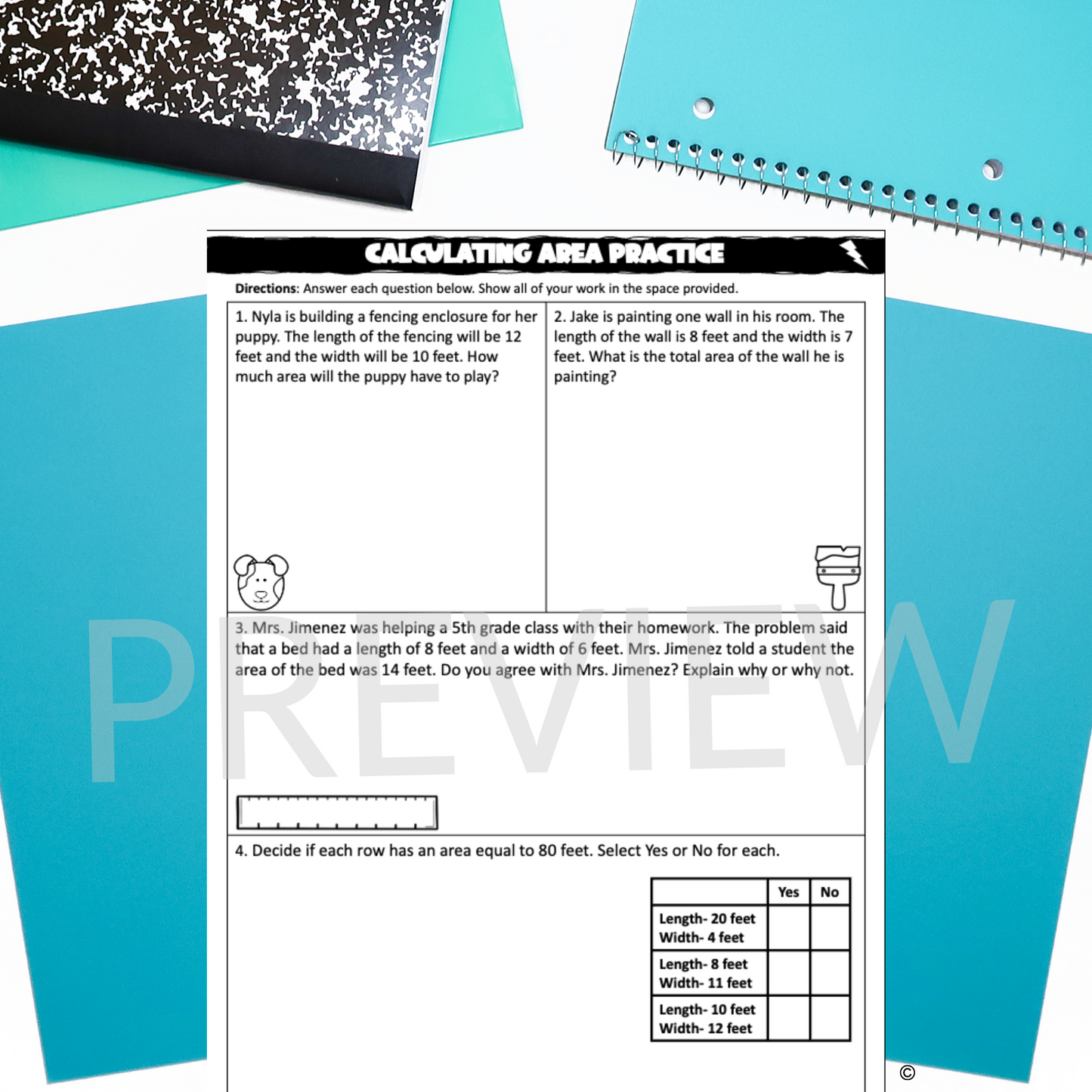 Area of Quadrilaterals Practice