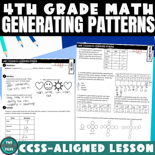 Generating Patterns Guided Notes Lesson Practice