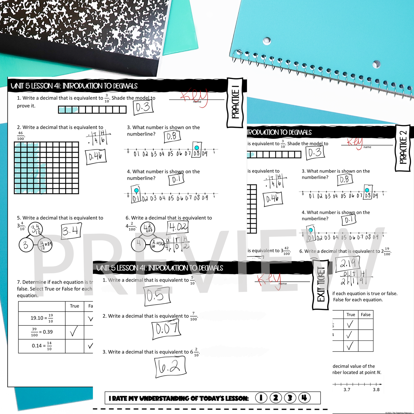 Introduction to Decimals Guided Notes Lesson 4th Grade Math CCSS-Aligned