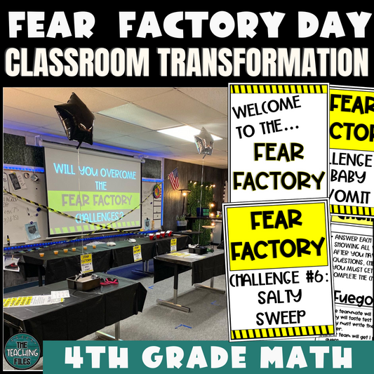 Fear Factory Day Classroom Transformation | 4th Grade Math Review | CCSS-Aligned