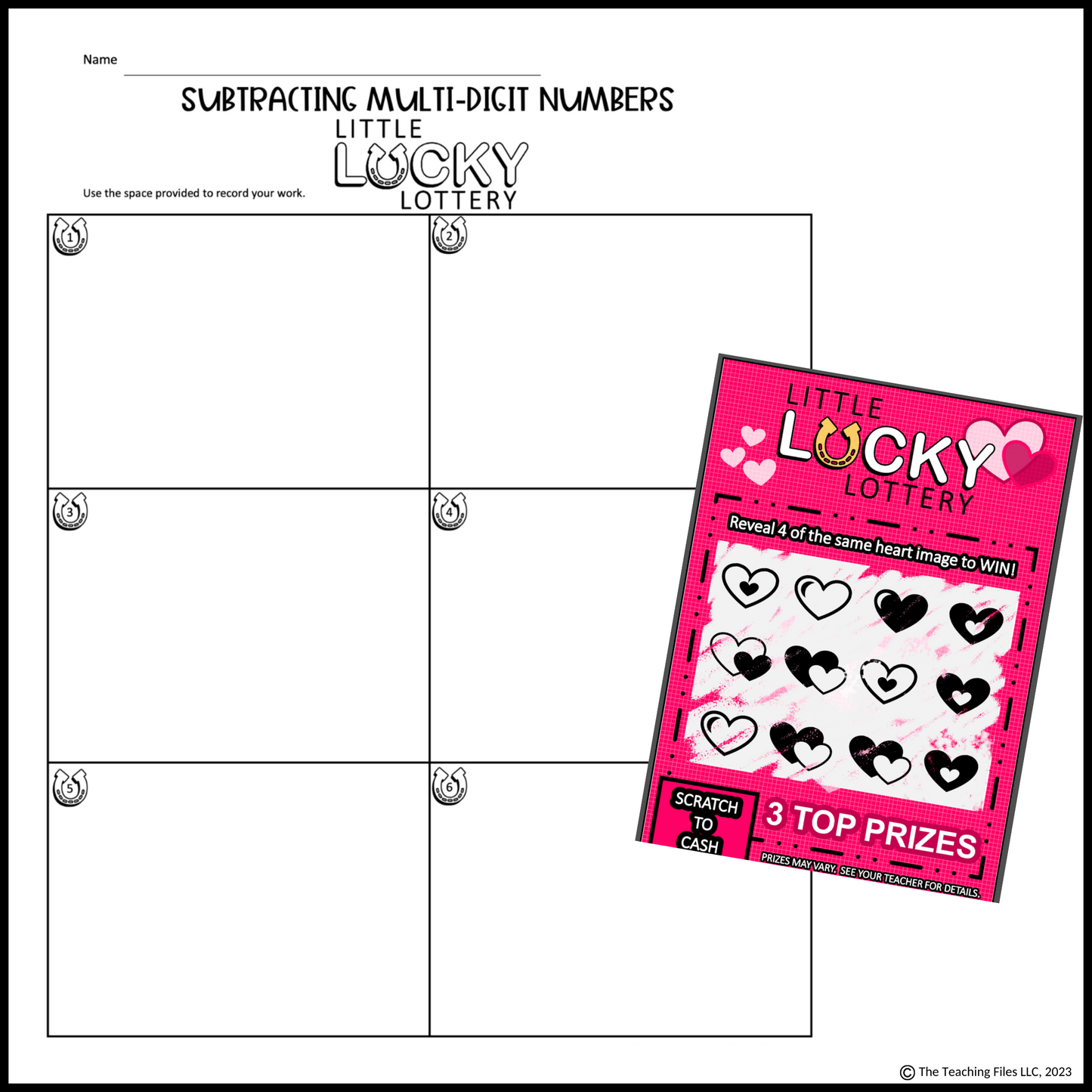 Subtracting Multi-Digit Numbers Digital Self-Checking Activity