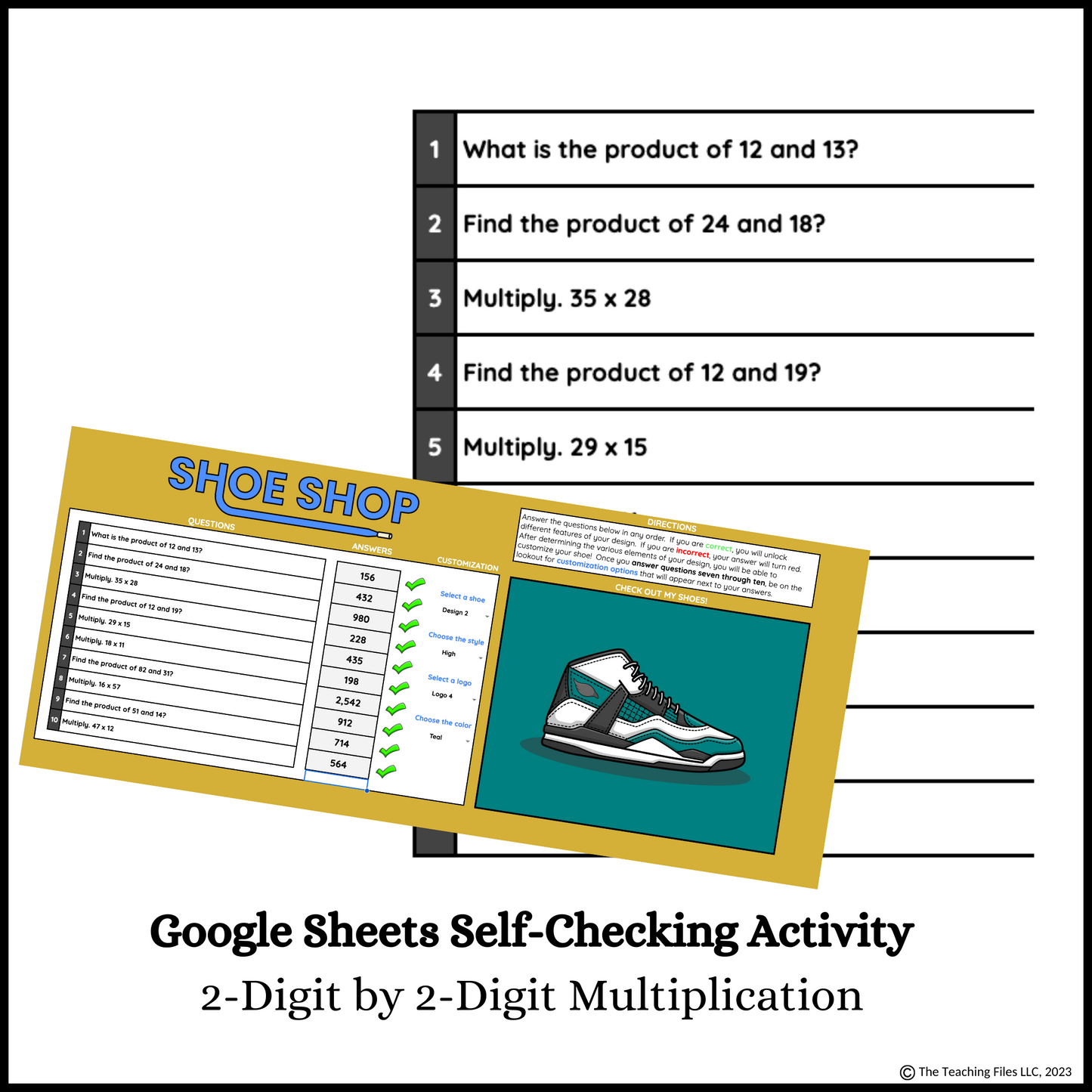 2-Digit by 2-Digit Multiplication Digital Self-Checking Activity