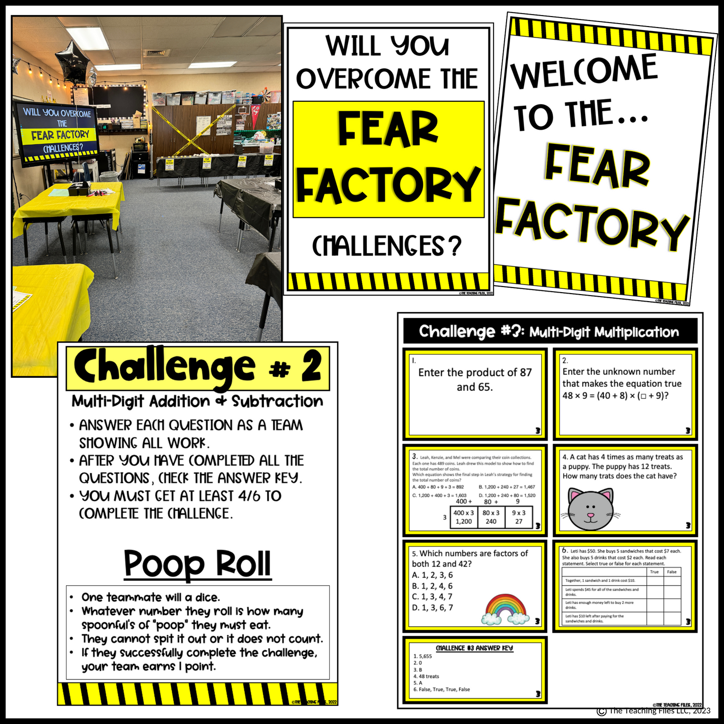 Fear Factory Day Classroom Transformation | 4th Grade Math Review | CCSS-Aligned