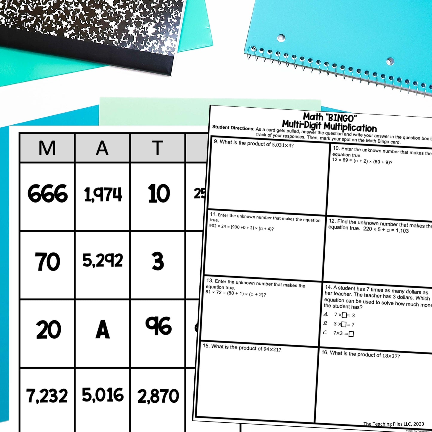 Multiplying Multi-Digit Numbers BINGO