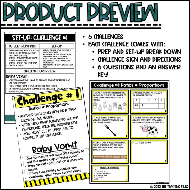 Fear Factory Day Classroom Transformation | 6th Grade Math Review | CCSS-Aligned