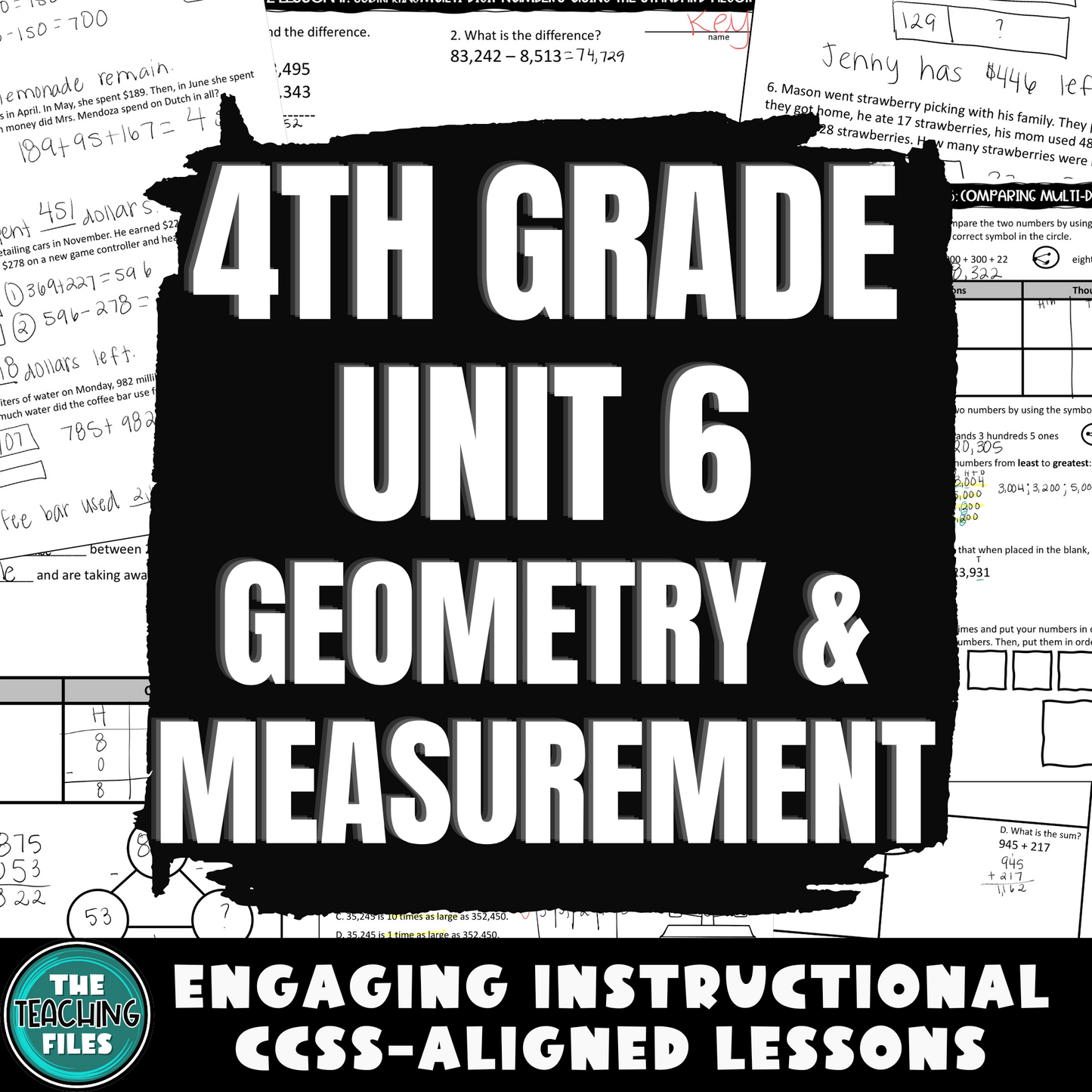 4th Grade Math Geometry and Measurement Guided Notes Unit CCSS Aligned