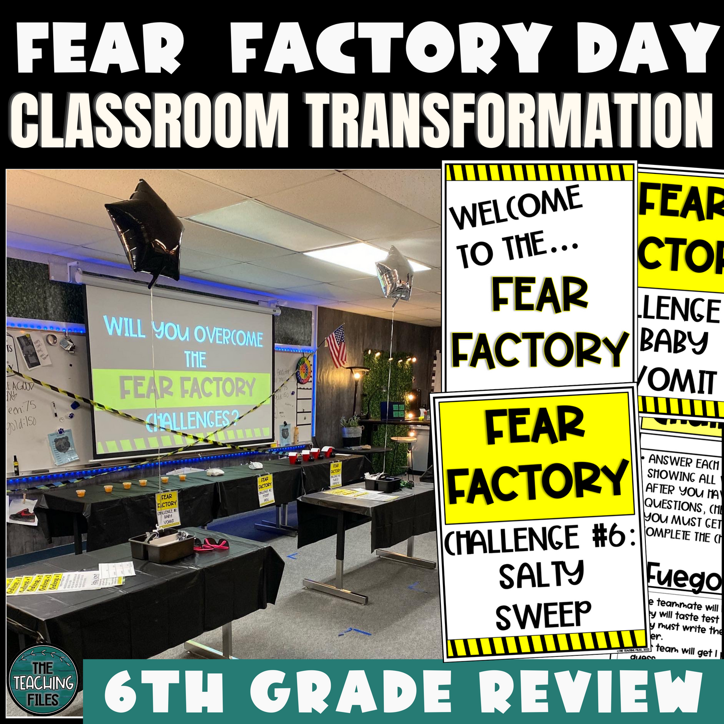 Fear Factory Day Classroom Transformation | 6th Grade Math Review | CCSS-Aligned