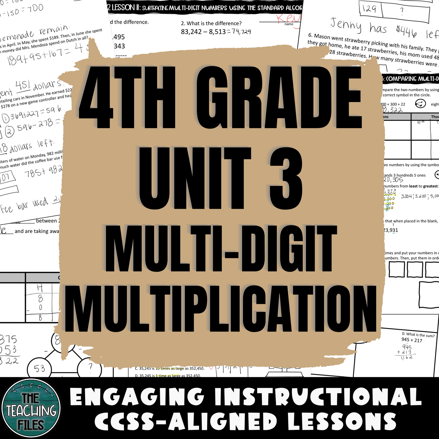 4th Grade Math Multiplication Guided Notes Unit CCSS Aligned