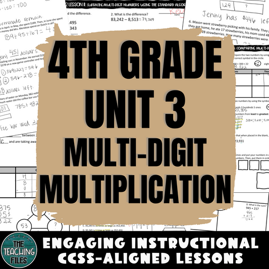 4th Grade Math Multiplication Curriculum Unit CCSS Aligned