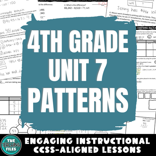 4th Grade Math Patterns Guided Notes Unit CCSS Aligned FREE